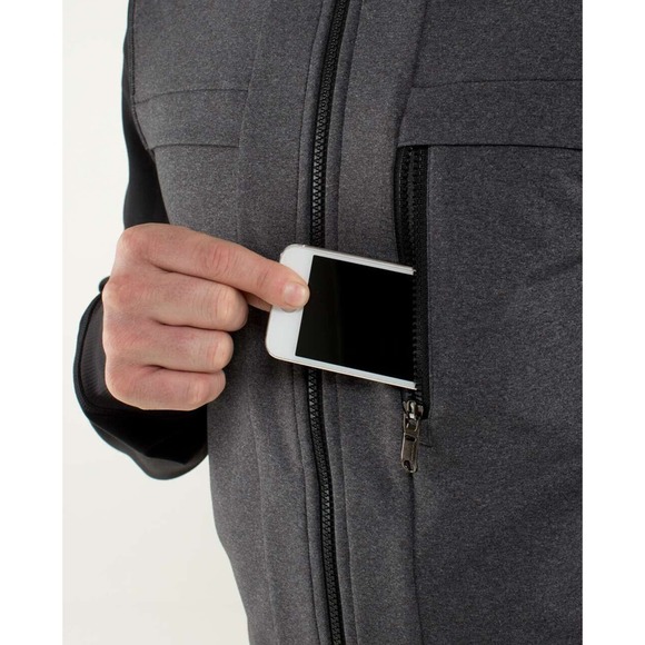 Lululemon Post Gravity Jacket Full Zip Heathered Black Gray Men's Size Large - Picture 8 of 16